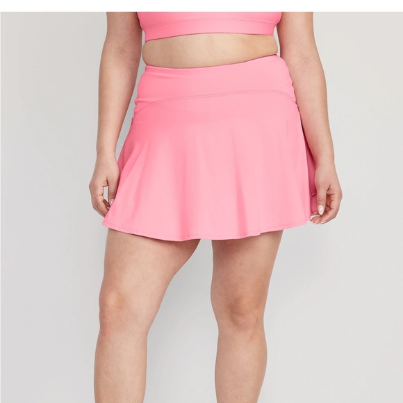 NWT OLD NAVY High-Waisted PowerSoft Mini Skort Color: Anemone Pink SIZE LARGE - Picture 10 of 12